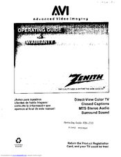 Zenith SM3589BT Operating Manual & Warranty