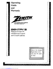 Zenith SENTRY 2 SLS25495S  and warranty Operating Manual And Warranty