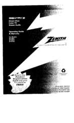 Zenith SENTRY 2 SY1951 Operating Manual & Warranty