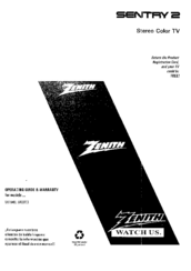 Zenith SENTRY 2 SR2053 Operating Manual & Warranty