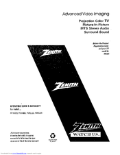 Zenith PVR5263 Operating Manual & Warranty