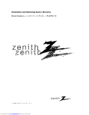 Zenith Z50PX2D Installation And Operating Manual, Warranty