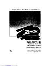 Zenith SENTRY 2 SLS9550S Operating Manual & Warranty