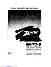 Zenith SENTRY 2 SLS2751Y Operating Manual And Warranty