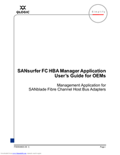 Qlogic SANsurfer FC HBA Manager Application User Manual