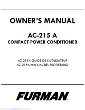 Furman AC-215 A Owner's Manual