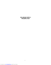 Goldmund SRP2.3 User Manual