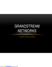 Grandstream Networks GXV Series Overview