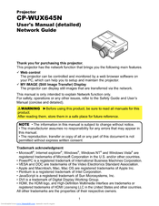Hitachi CP-WUX645N Network Manual