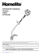 Homelite UT70123A Operator's Manual