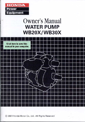 Honda WB20X Owner's Manual