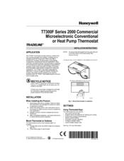 Honeywell Tradeline T7300F series 2000 Installation Instructions Manual