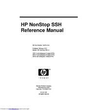 Hp NonStop SSH 544701-014 Reference Manual