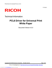 Ricoh PCL6 Driver Technical Information