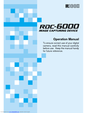 Ricoh RDC-6000 Operation Manual