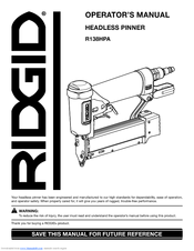 Ridgid R138HPA Manuals | ManualsLib