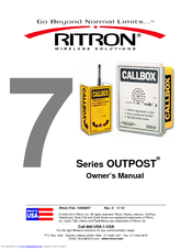 Ritron Outpost RQX-457 XT Owner's Manual