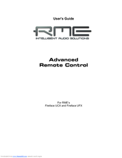 RME Audio Advanced Remote Control User Manual