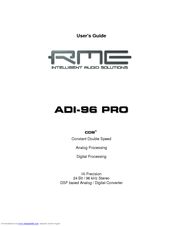 RME Audio ADI-96 PRO User Manual