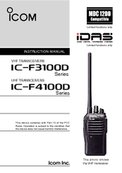 ICOM IC-F3100D series Instruction Manual