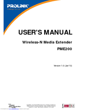 Prolink PME200 User's Manual & Installation Instructions