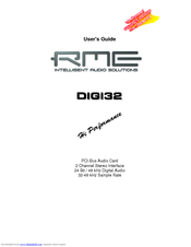 RME Audio DIGI32 User Manual