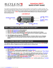 Rosen VoiceCom 1000 Quick Start Manual