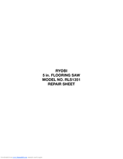 Ryobi RLS1351 Repair Sheet