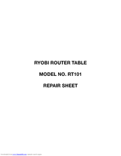 Ryobi RT101 Repair Sheet