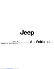 Jeep 2013 Warranty Information Booklet