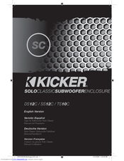 Kicker Solo Classic SS12C Owner's Manual