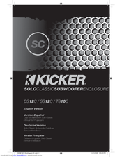 Kicker Solo Classic TS10C Owner's Manual