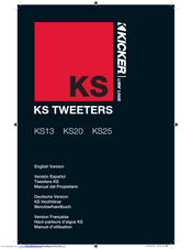 Kicker KSTweeters KS20 Owner's Manual