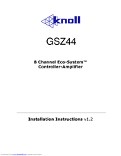 Knoll Eco-System GSZ44 Installation Instructions Manual
