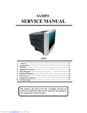 Sampo 21000000000 Service Manual
