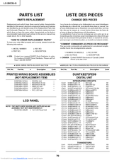 Sharp LC-20C3U-S Parts List