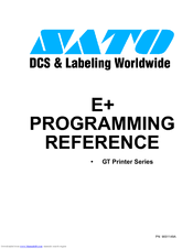SATO /gt Series Programmer's Reference Manual