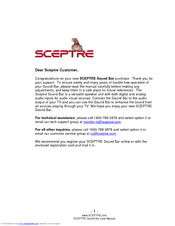 Sceptre Sound Bar User Manual