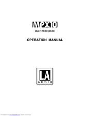 LA Audio MPX10 Operation Manual