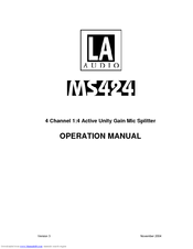 LA Audio MS424 Operation Manual