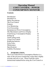 La Crosse Technology COST CONTROL 3362 Operating Manual