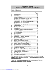 La Crosse Technology WS-2317U Operation Manual