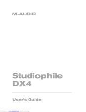 M-Audio StudiophilecDX4 User Manual