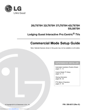 Lg 26LT670H Setup Manual
