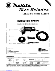 Makita GA5000 Instruction Manual