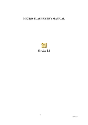 Microdia MICRO-FLASH User Manual