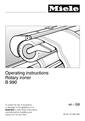 Miele B 990 Operating Instructions Manual