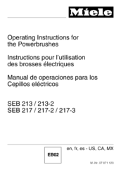 Miele SEB 217-2 Operating Instructions Manual