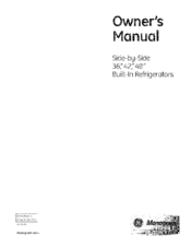GE monogram ZIS360NXB Owner's Manual