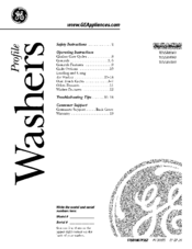 GE Profile WNSB8060 Owner's Manual